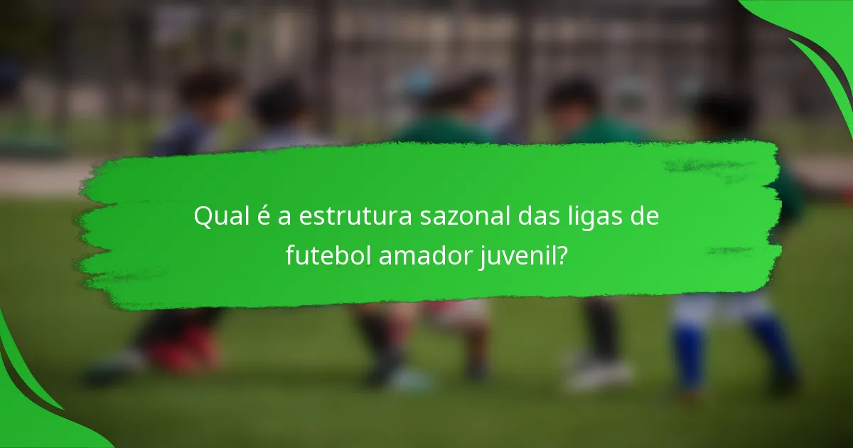 Qual é a estrutura sazonal das ligas de futebol amador juvenil?